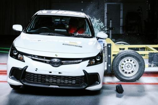 Toyota vehicle being crash tested